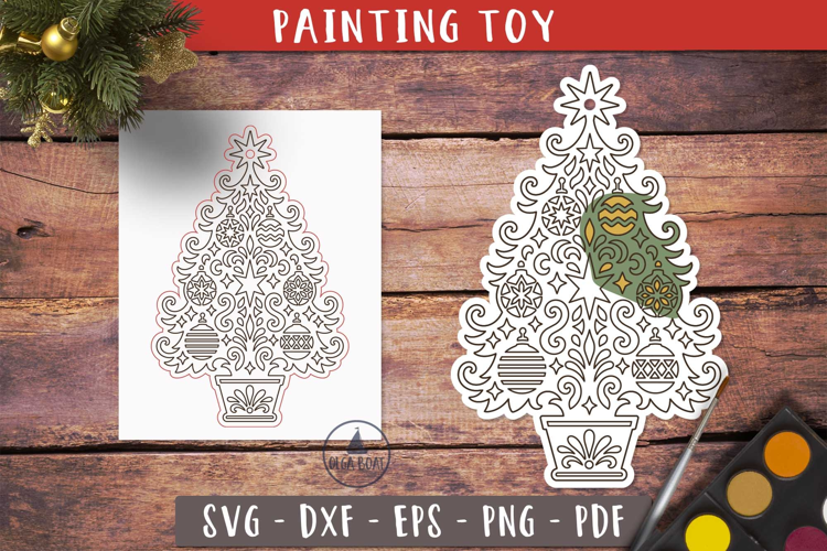 Christmas Tree Coloring Ornament SVG Painting Toy