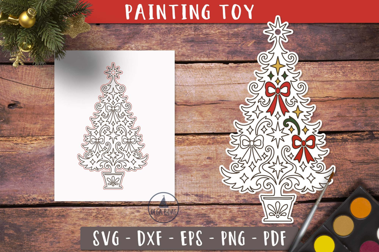 Christmas Tree Coloring Painting Toy SVG