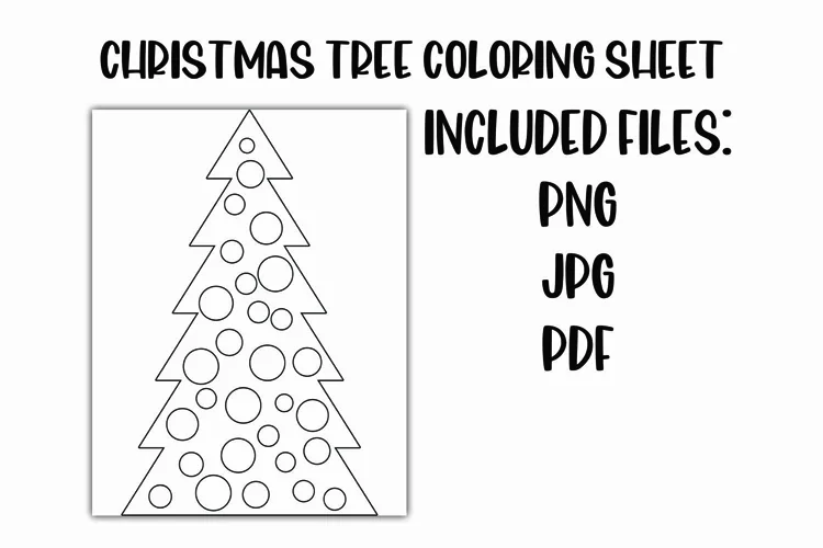 Christmas Tree Coloring Sheet for Kids