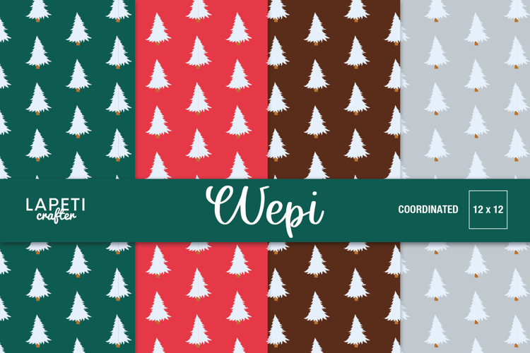 Christmas Tree Digital Paper | Winter Scrapbook Paper
