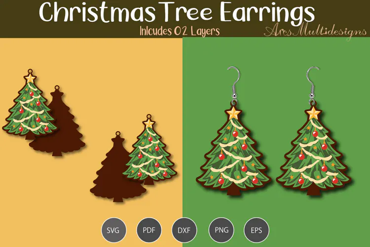 Christmas tree earrings