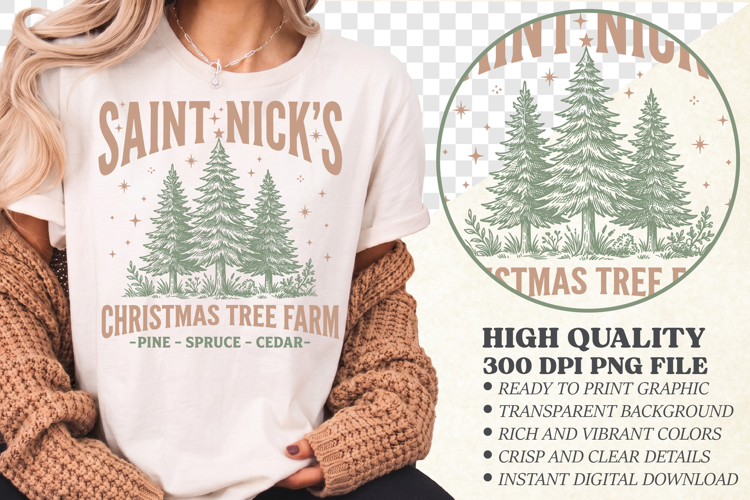 Christmas Tree Farm PNG Sublimation,Boho Christmas PNG