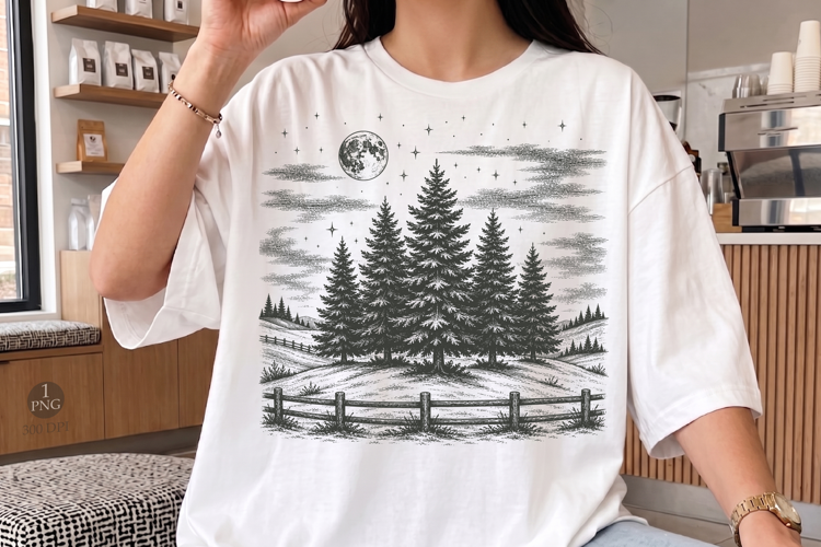 Christmas Tree Farm PNG, Sublimation Digital Design