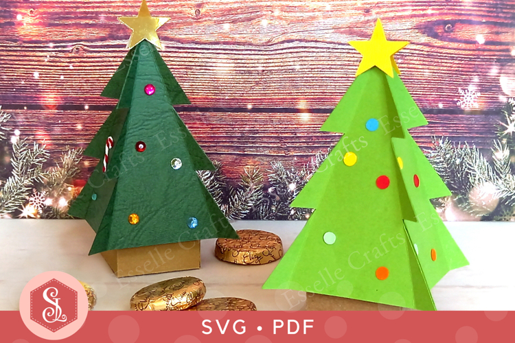 Christmas Tree Favour Box SVG and PDF Templates