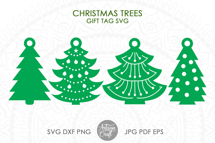 Christmas tree gift tag SVG cut files, Christmas Gift tags