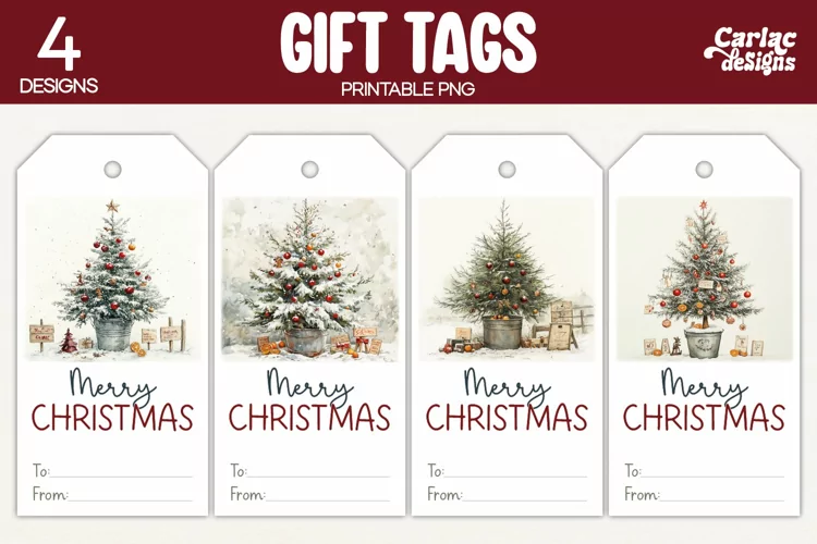 Christmas Gift Tags, Merry Christmas Printable Tags