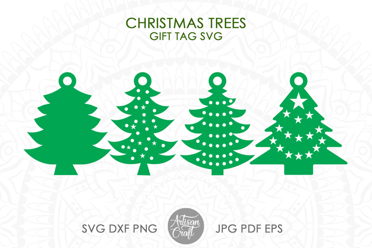 Christmas tree gift tag SVG cut files, Christmas Gift tags