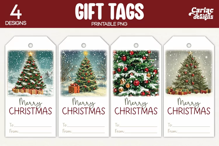 Christmas Gift Tags, Merry Christmas Printable Tags