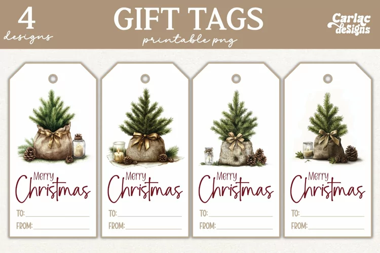 Christmas Gift Tags, Merry Christmas Printable Tags