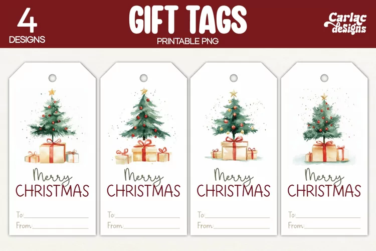 Christmas Gift Tags, Merry Christmas Printable Tags