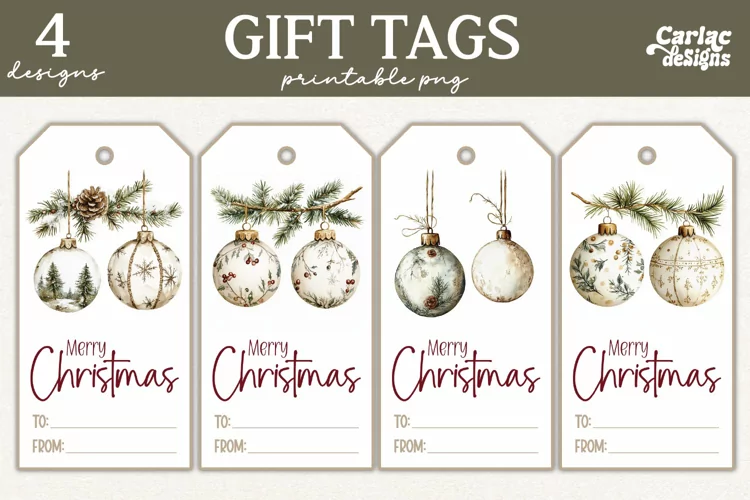 Christmas Gift Tags, Merry Christmas Printable Tags