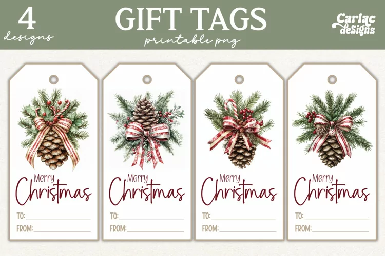 Christmas Gift Tags, Merry Christmas Printable Tags