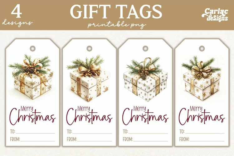 Christmas Gift Tags, Merry Christmas Printable Tags
