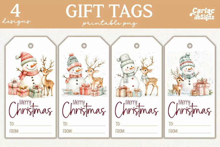 Christmas Gift Tags, Merry Christmas Printable Tags