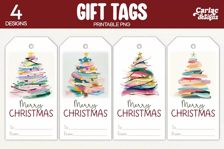 Christmas Gift Tags, Merry Christmas Printable Tags