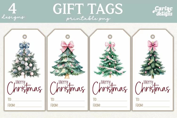 Christmas Gift Tags, Merry Christmas Printable Tags