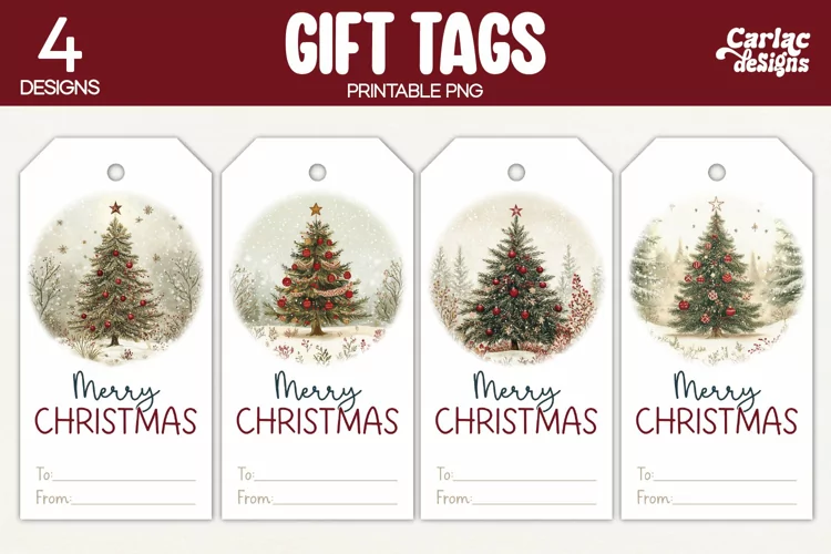 Christmas Gift Tags, Merry Christmas Printable Tags