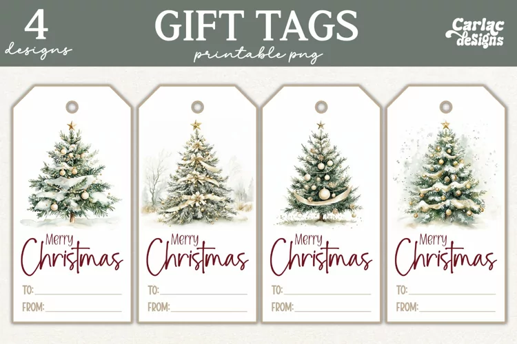 Christmas Gift Tags, Merry Christmas Printable Tags