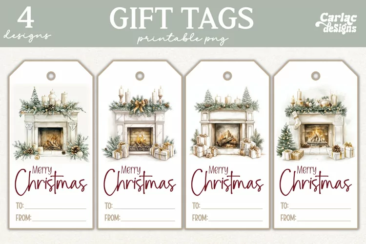 Christmas Gift Tags, Merry Christmas Printable Tags