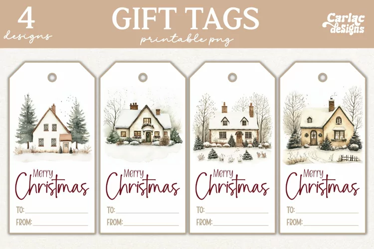 Christmas Gift Tags, Merry Christmas Printable Tags