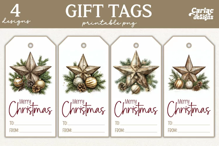 Christmas Gift Tags, Merry Christmas Printable Tags