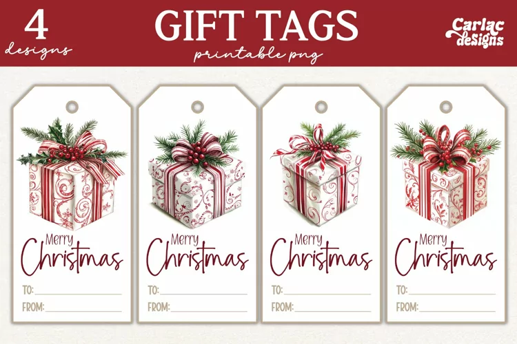 Christmas Gift Tags, Merry Christmas Printable Tags
