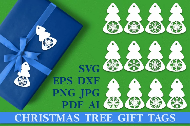 Christmas Tree Gift Tags SVG. Christmas Tags SVG