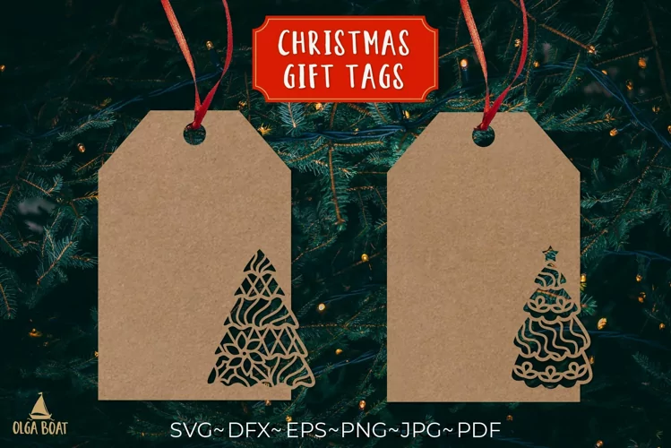 Christmas tree gift tags svg pupercut