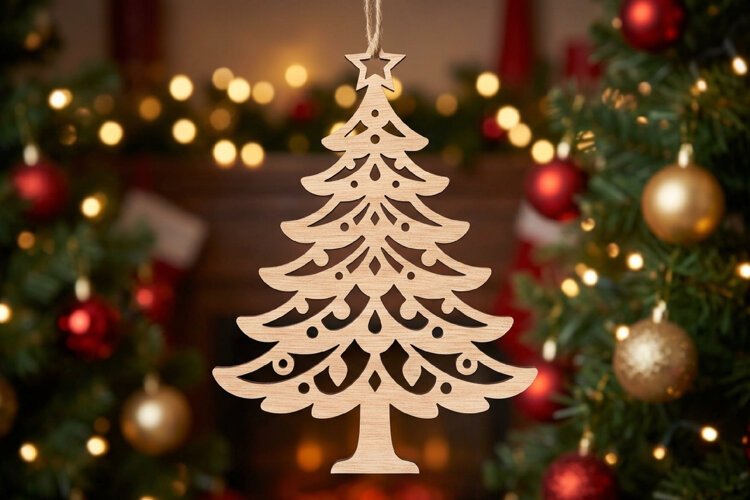 Christmas Tree Hanging Laser Cut example image 1