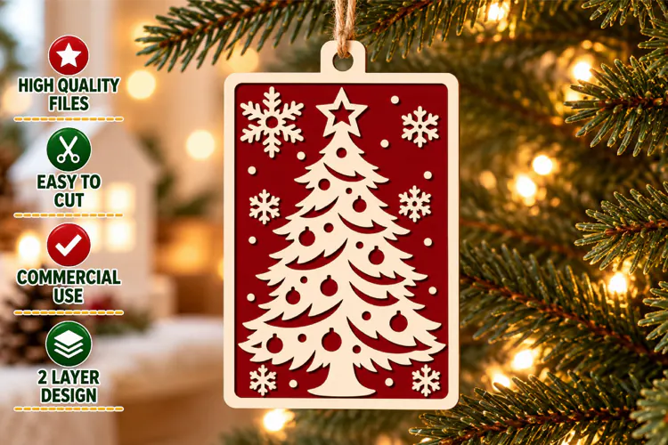 Christmas Tree Hanging Ornament SVG