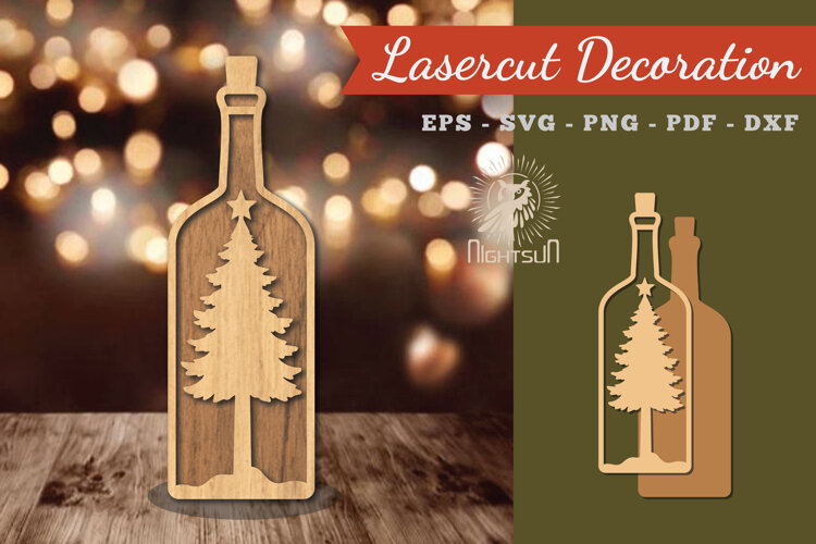Christmas Tree in Bottle Lasercut Decoration example image 1