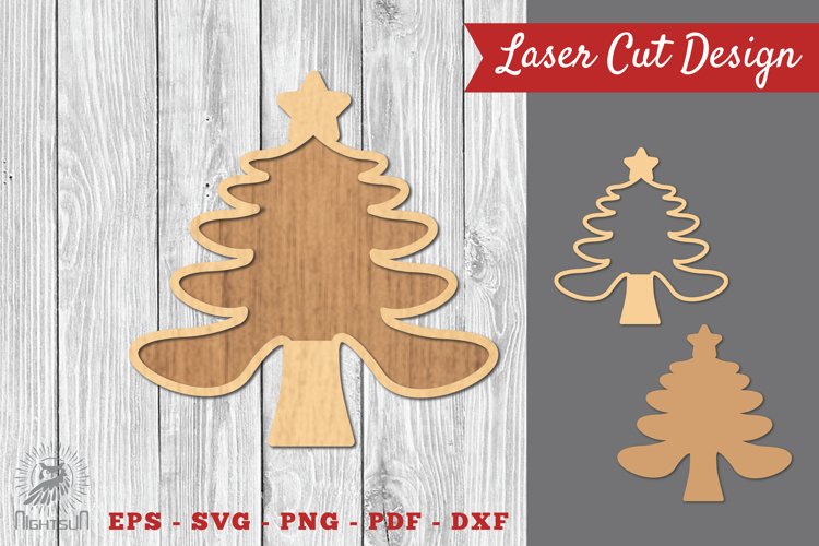 Christmas Tree Laser Cut Decoration SVG 3