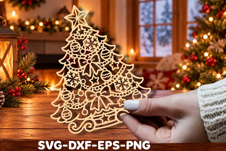 Christmas Tree Laser Cut Ornament example image 1