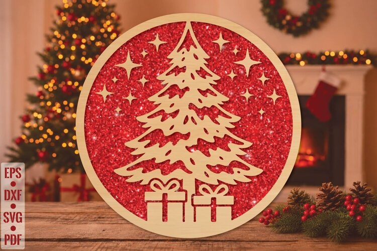 Christmas Tree Laser Cut SVG example image 1