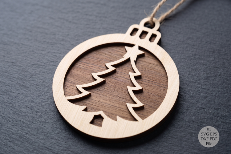 Christmas Tree Laser Cut SVG File,Minimalist Wooden Ornament