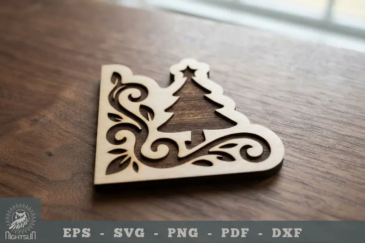 Christmas Tree Lasercut Corner