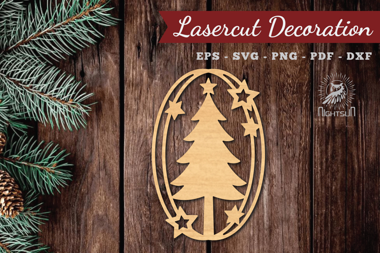 Christmas Tree Lasercut Decoration SVG