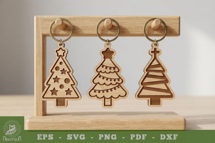 Christmas Tree Lasercut Keychain