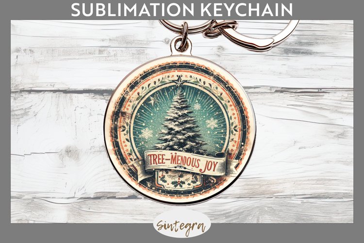 Christmas Tree-mendous Joy v2Quote Round Keychain PNG
