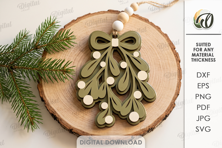 Christmas Tree Minimal Ornament Laser Cut. Christmas SVG
