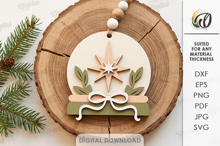 Christmas Tree Minimal Ornament Laser Cut. Christmas SVG