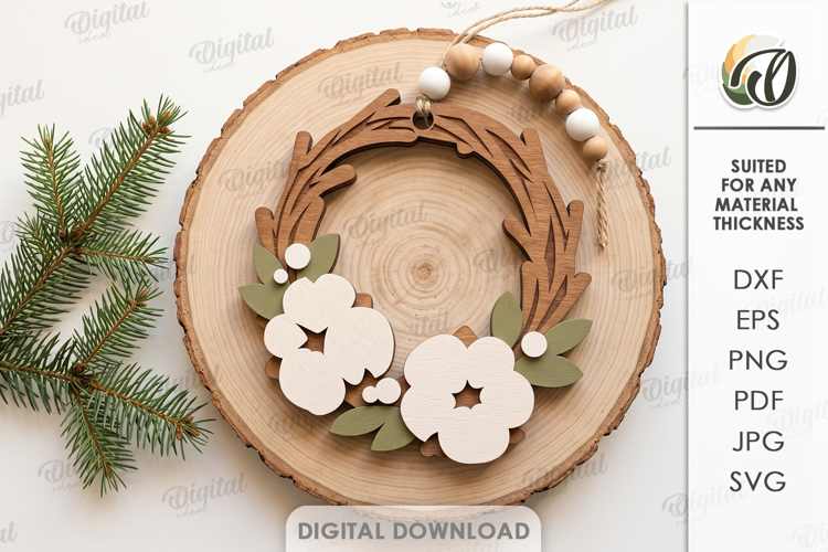 Christmas Tree Minimal Ornament Laser Cut. Christmas SVG