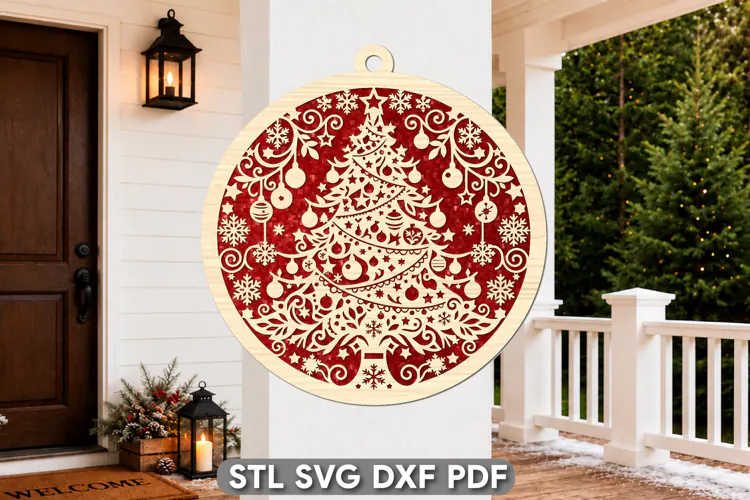 Christmas Tree Ornament Laser Cut SVG