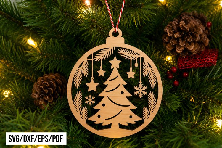 Christmas Tree Ornament Laser Cut SVG