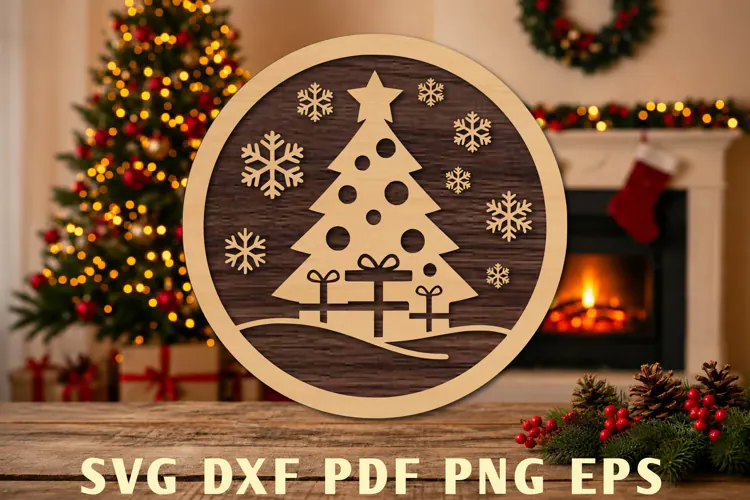 Christmas Tree Ornament Laser Cut SVG
