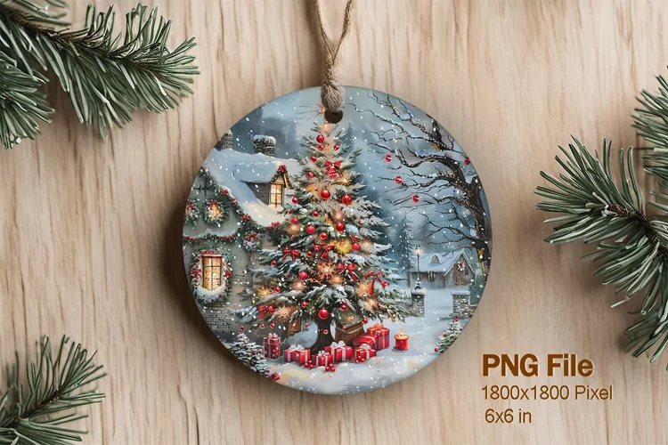 Christmas Ornament Christmas Tree Snow Decorate Sublimation