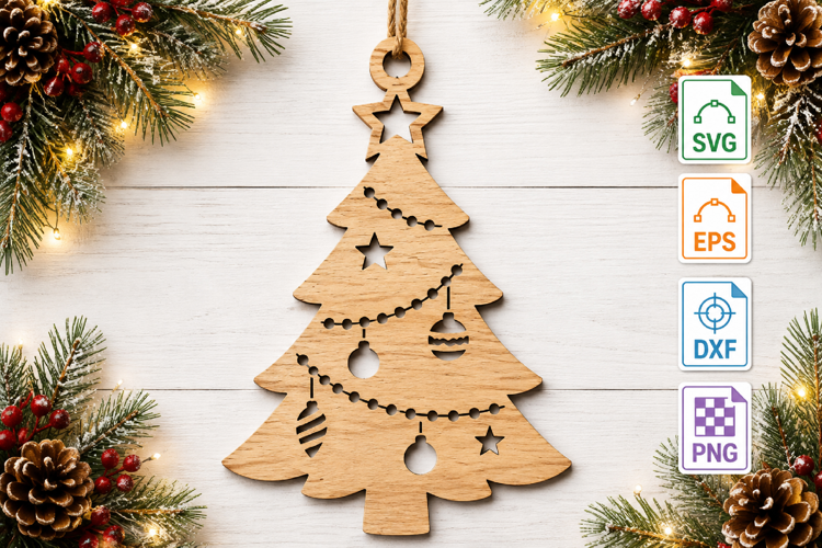 Christmas Tree Ornament SVG Laser Cut