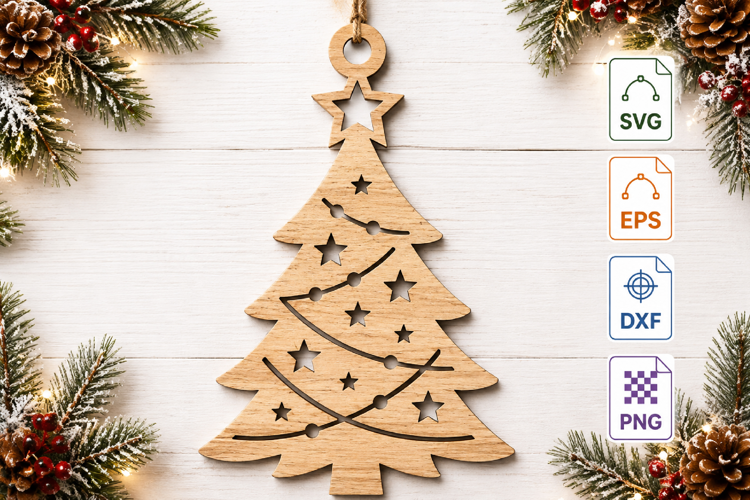 Christmas Tree Ornament SVG Laser Cut