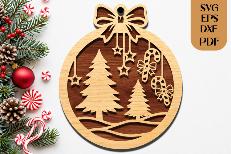 Christmas Tree Ornament SVG Laser Cut