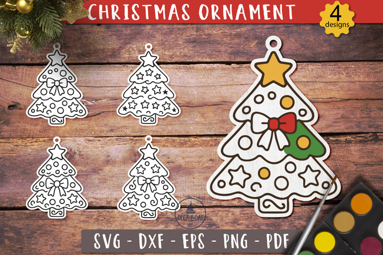 Christmas Tree Ornament SVG Painting Toy